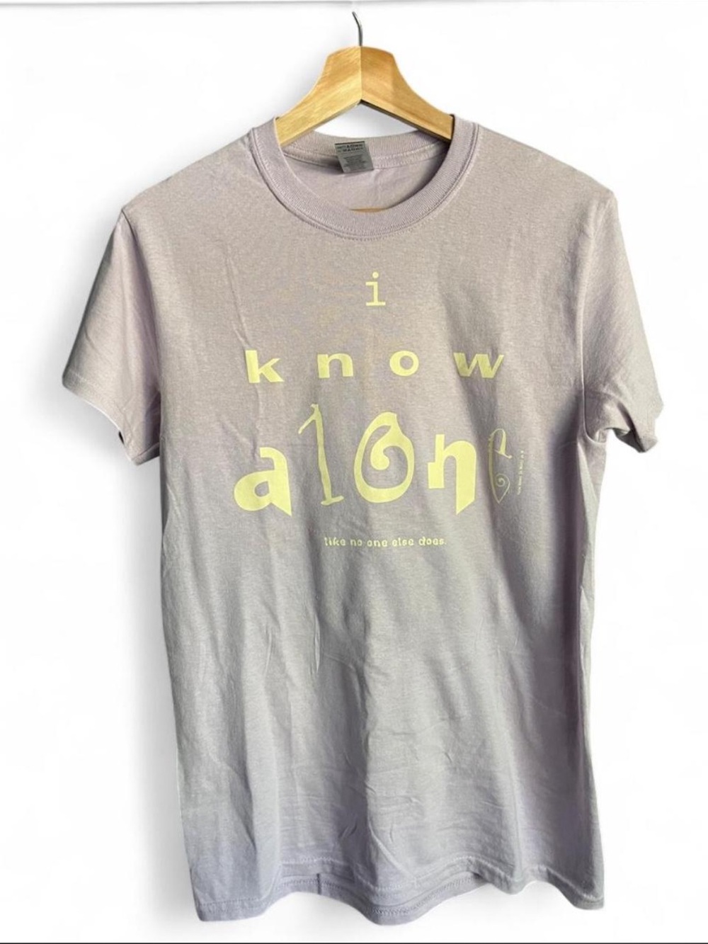 HAIM Lilac Graphic Tee with Yellow Lyrics